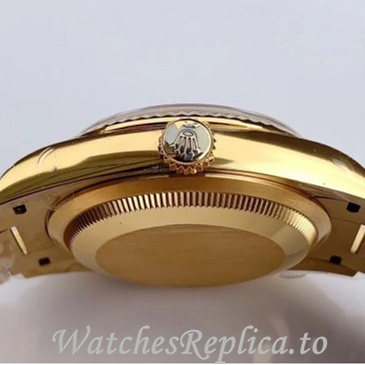 Swiss Rolex Day Date Replica 128238 Yellow Gold strap 36MM - WatchesReplica.is