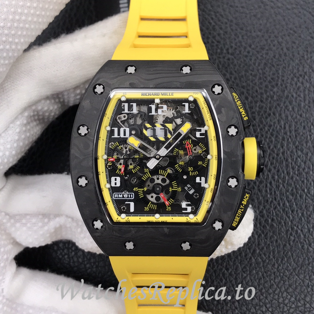 Richard Mille Replica RM-011 Rubber strap 50MM - WatchesReplica.is
