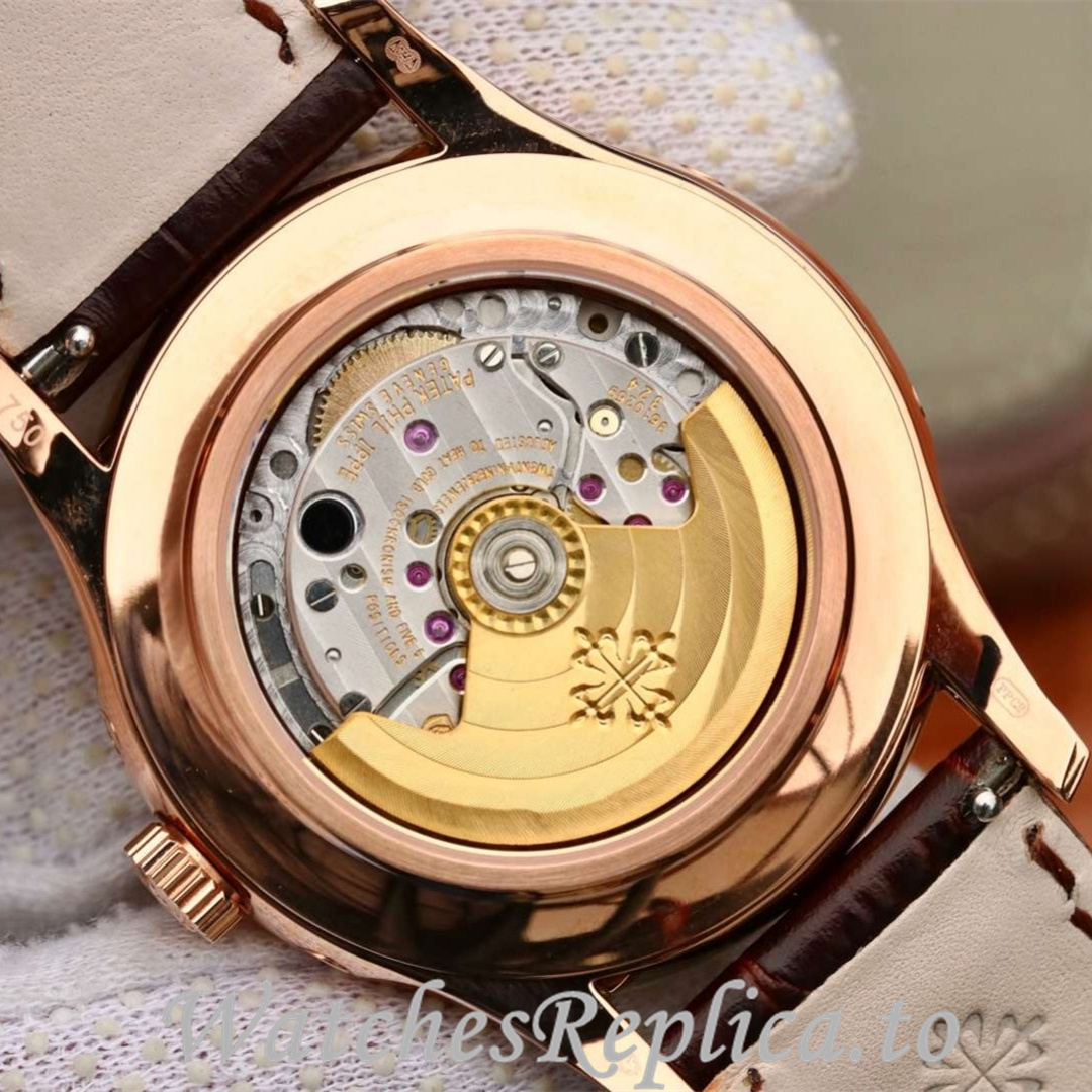 Patek Philippe Replica Complications 5205G Leather strap 40MM - WatchesReplica.is