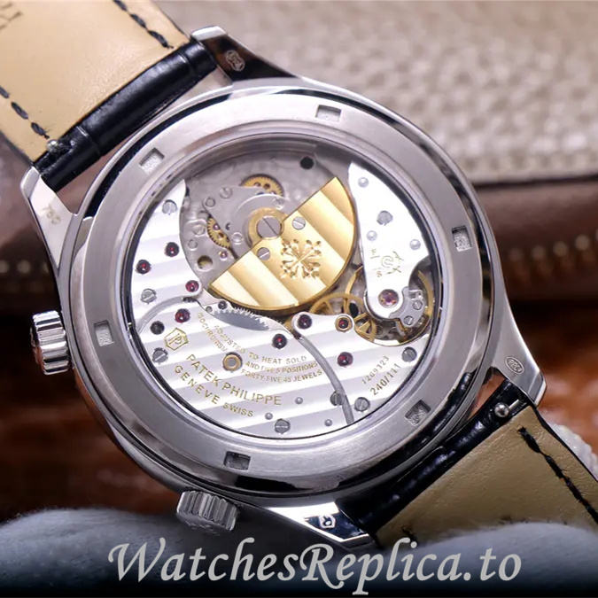 Patek Philippe Replica Complications Leather strap 42MM - WatchesReplica.is