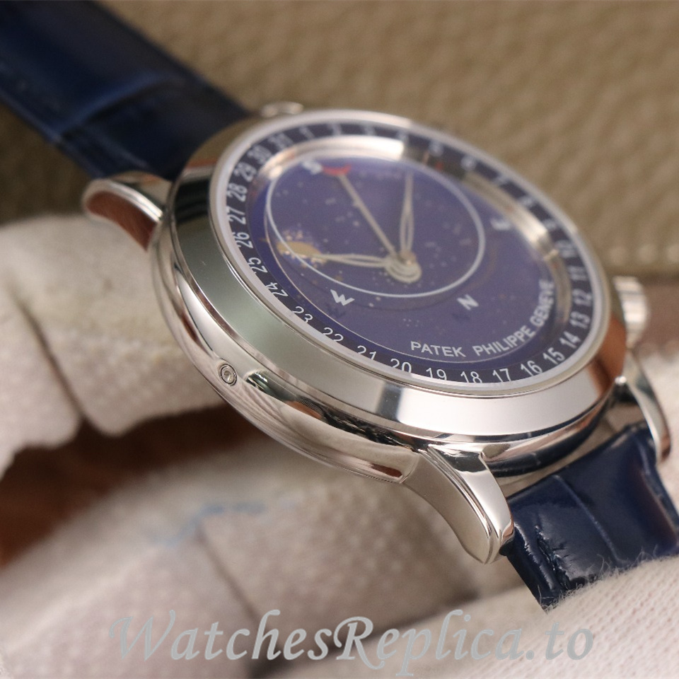 Patek Philippe Replica Complications 6104 Leather strap 44MM - WatchesReplica.is