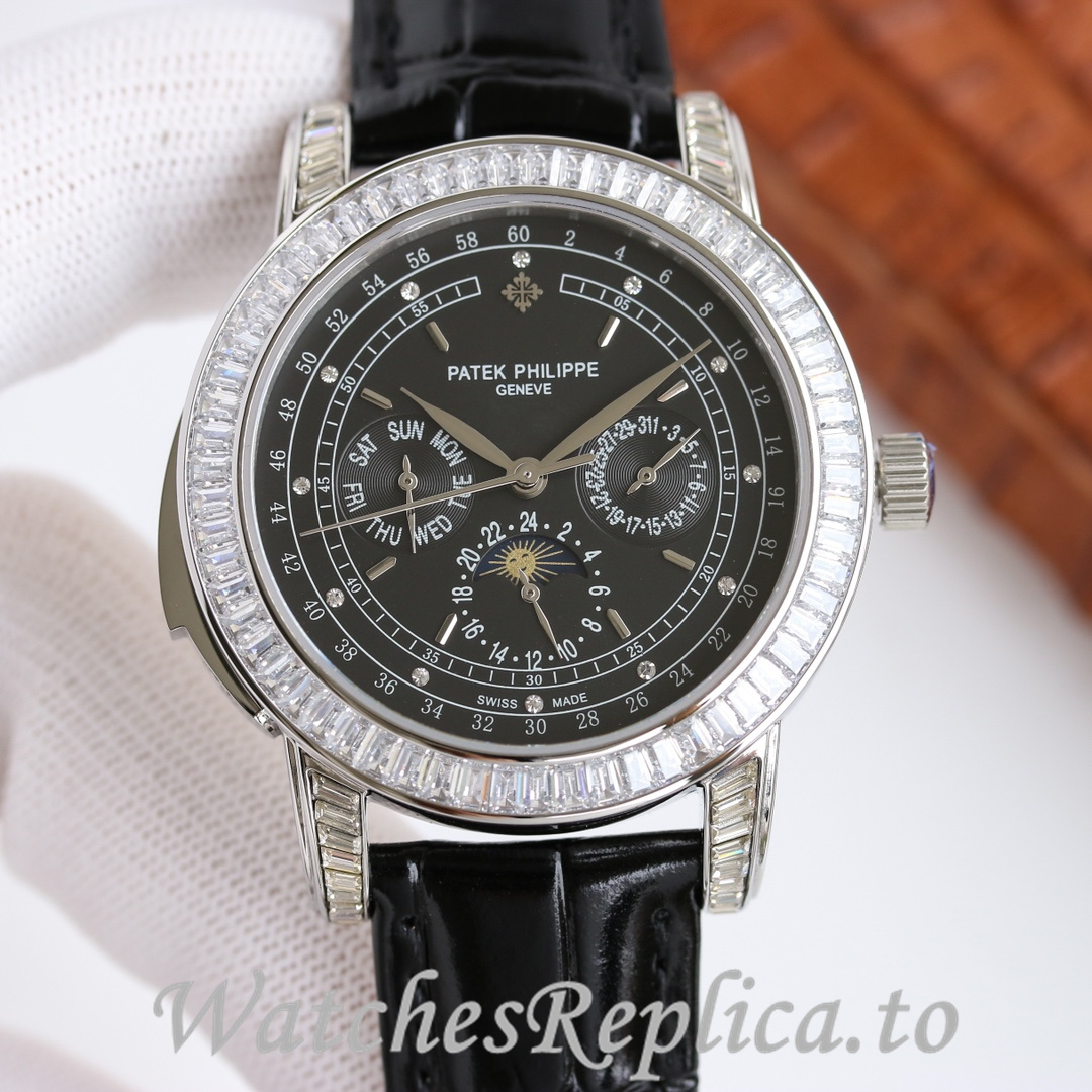 Patek Philippe Replica Complications 5073P Leather strap 42MM - WatchesReplica.is