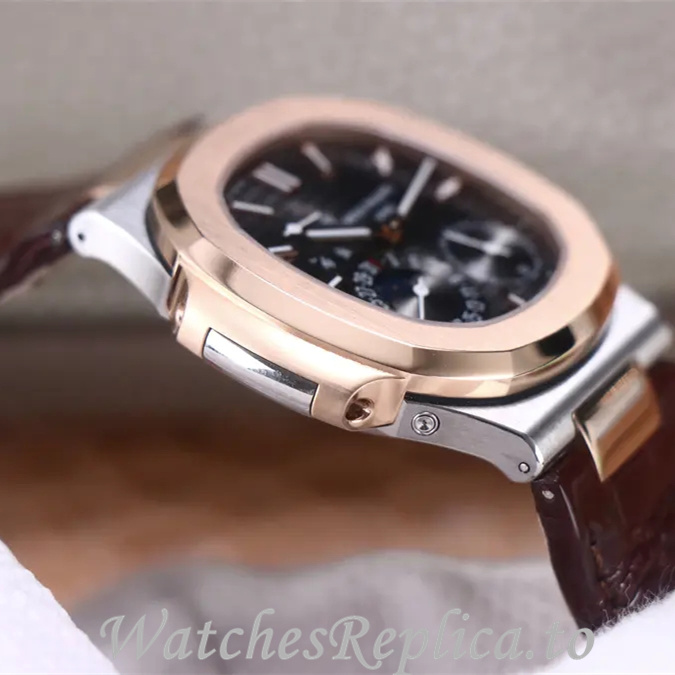 Patek Philippe Replica Nautilus 5712 Leather strap 40MM - WatchesReplica.is