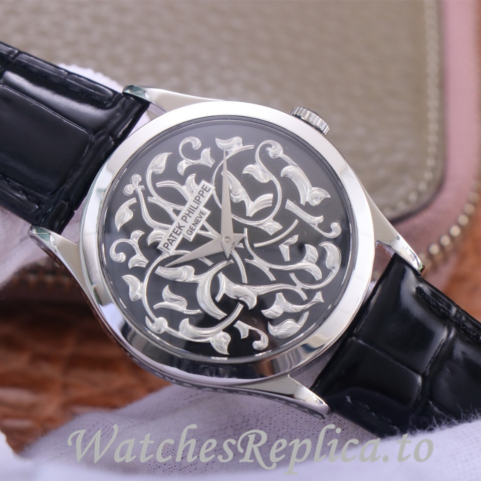 Patek Philippe Replica Calatrava 5088 Leather strap 38.6MM - WatchesReplica.is