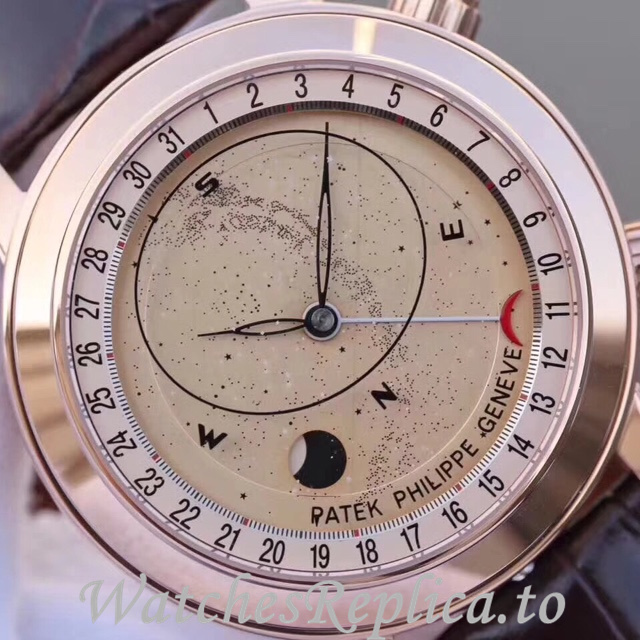 Patek Philippe Replica Complications 6102 Leather strap 44MM - WatchesReplica.is