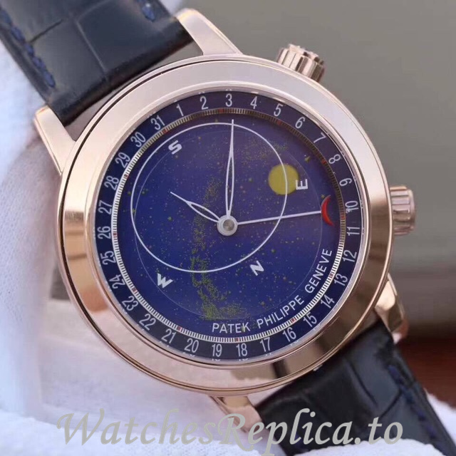 Patek Philippe Replica Complications 6102 Leather strap 44MM - WatchesReplica.is