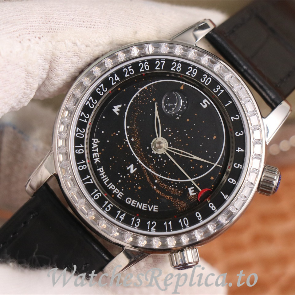 Patek Philippe Replica Complications 6104 Leather strap 44MM - WatchesReplica.is