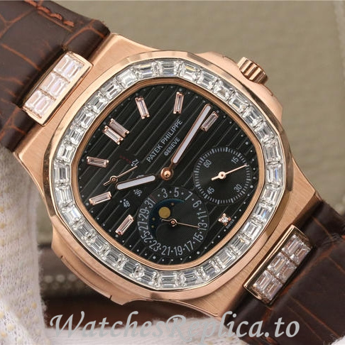 Patek Philippe Replica Nautilus 5712 Leather strap 40MM - WatchesReplica.is