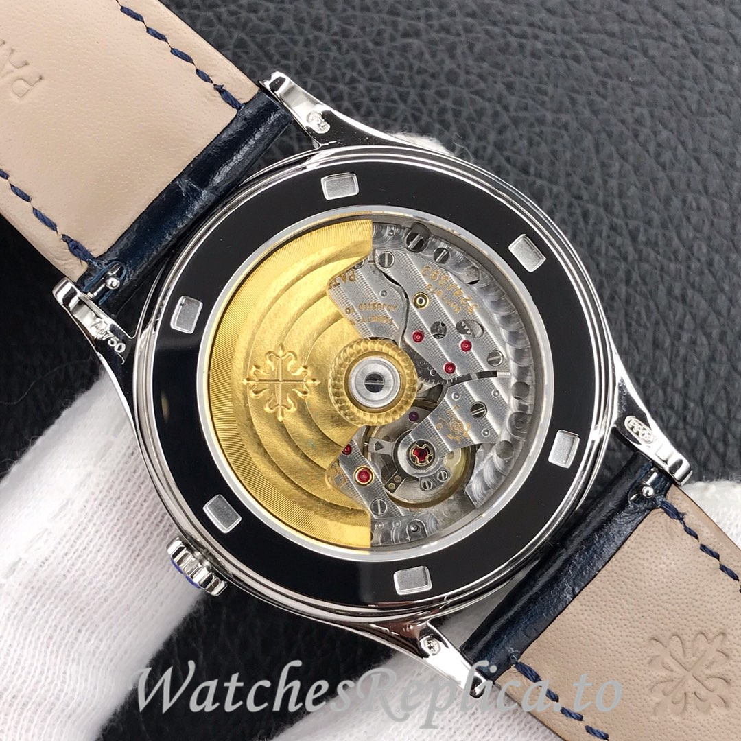 Patek Philippe Replica Calatrava 5296G Leather strap 38MM - WatchesReplica.is