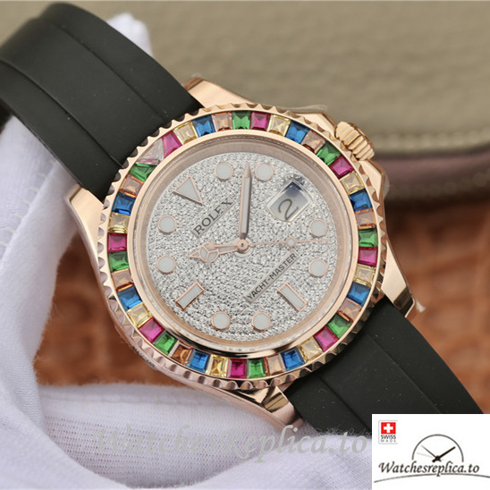 Swiss Rolex Yacht-Master Replica m116655-0005 Rubber strap 40MM - WatchesReplica.is