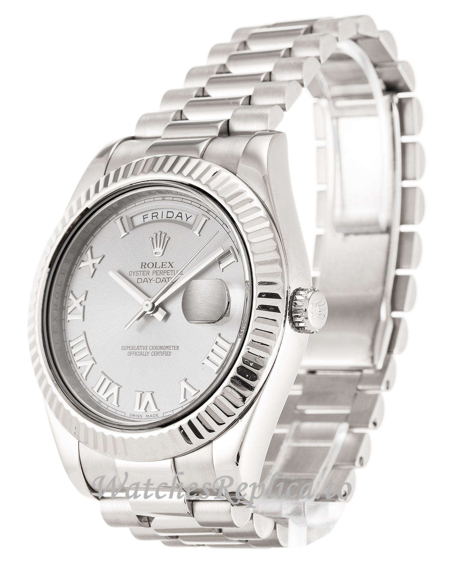 Rolex Day-Date II Silver Dial 218239 - WatchesReplica.is
