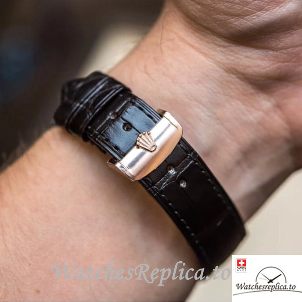 Swiss Rolex Cellini Replica 50535 Leather strap 39MM - WatchesReplica.is