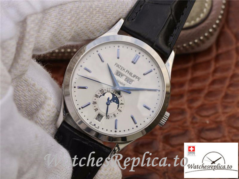 Swiss Patek Philippe Complications Annual Calendar Replica 5396G-011 Black Strap 38MM - WatchesReplica.is