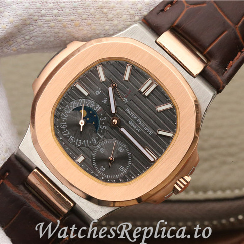 Patek Philippe Replica Nautilus 5712 Leather strap 40MM - WatchesReplica.is