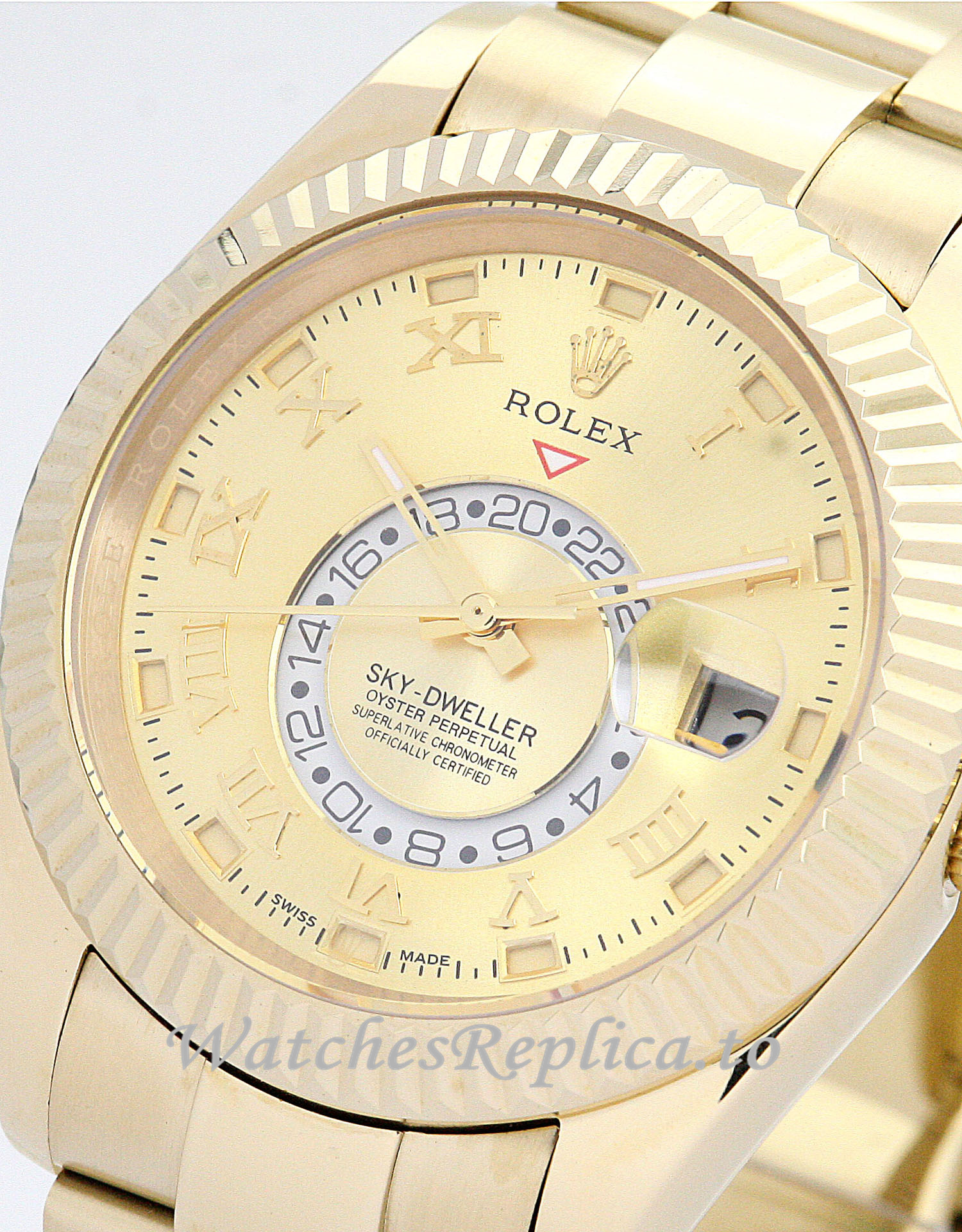 Rolex Sky Dweller Champagne Dial 326938 42MM - WatchesReplica.is