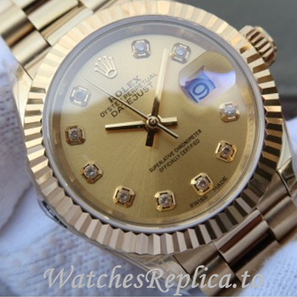 Swiss Rolex Datejust Replica 178278 Yellow Gold strap 31MM - WatchesReplica.is
