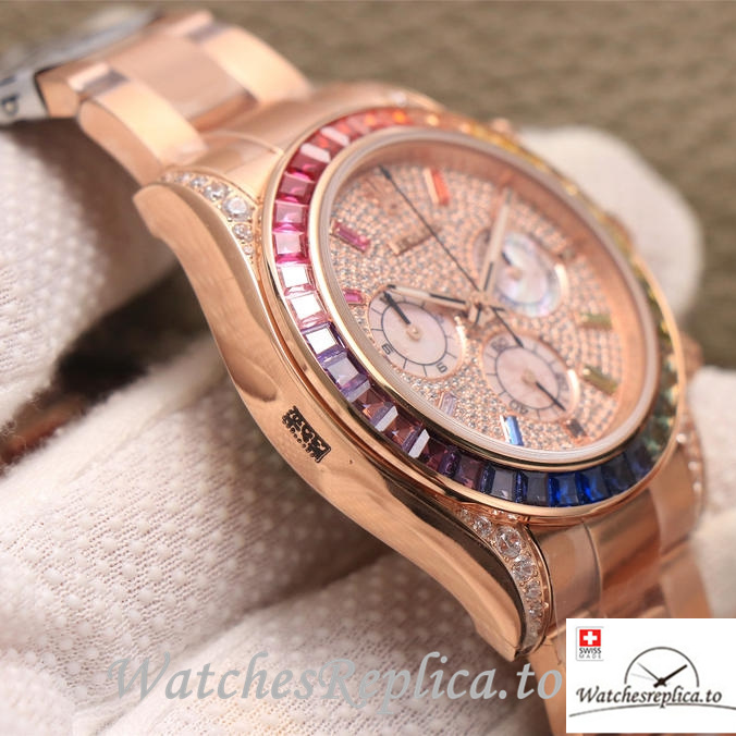 Swiss Rolex Daytona Replica 116595RBOW Rose Gold strap 40MM - WatchesReplica.is