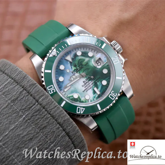 Swiss Rolex Submariner Replica Rubber strap 40MM - WatchesReplica.is