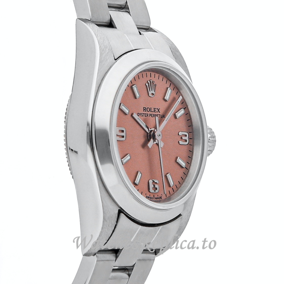Replica Rolex Oyster Perpetual 76080 Salmon Dial Lady Watch - WatchesReplica.is