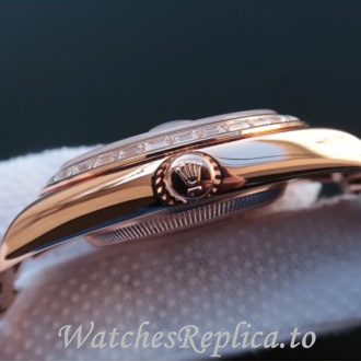 Swiss Rolex Day Date Replica 218399 Rose Gold strap 41MM - WatchesReplica.is