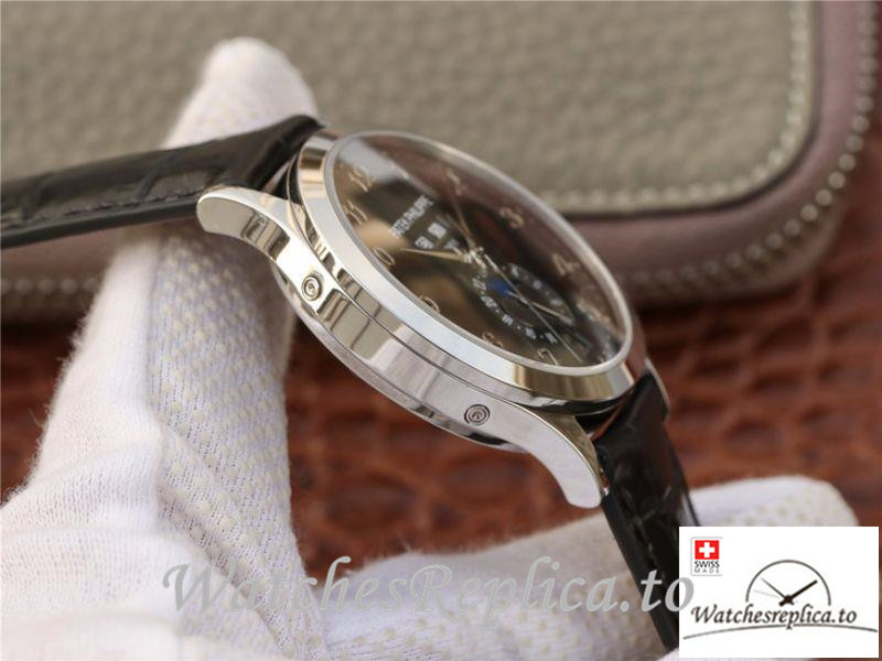 Swiss Patek Philippe Complications Annual Calendar Replica 5396G-014 Black Strap 38MM - WatchesReplica.is