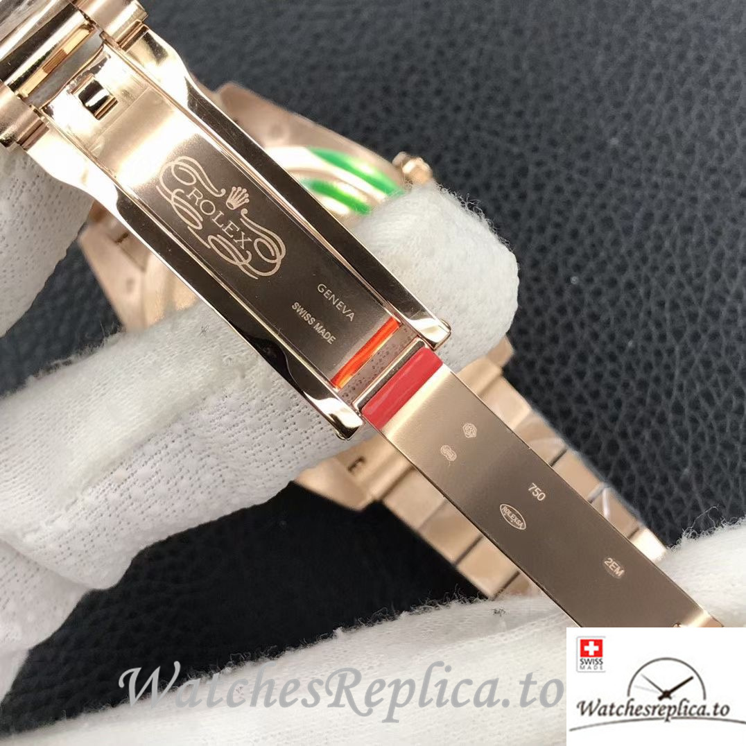 Swiss Rolex Day Date Replica 218399 Rose Gold strap 40MM - WatchesReplica.is