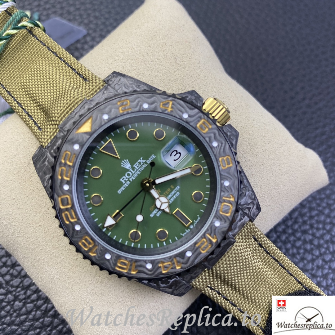 Swiss Rolex GMT Master Electro Carbon Carbon fiber strap 40MM - WatchesReplica.is