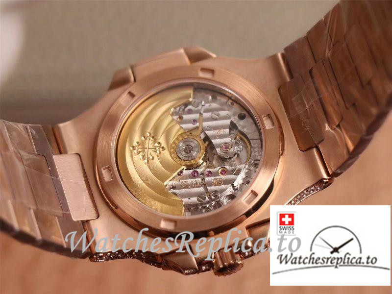 Swiss Patek Philippe Nautilus Replica 5711-1R Diamonds Bezel 40MM - WatchesReplica.is