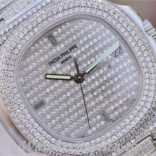 Patek Philippe Replica Nautilus White Gold strap 40MM - WatchesReplica.is