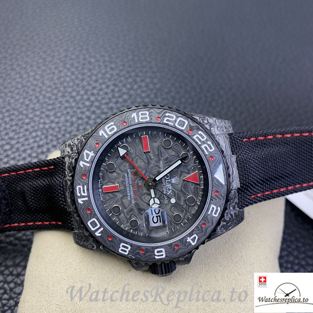 Swiss Rolex GMT Master Electro Carbon Carbon fiber strap 40MM - WatchesReplica.is