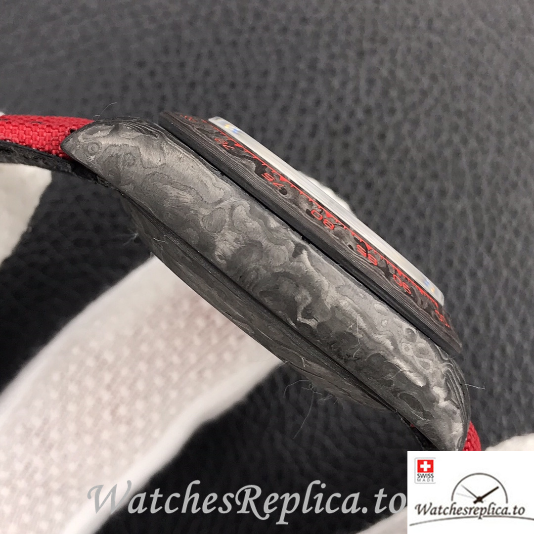 Swiss Rolex Daytona Replica Red Canvas strap 40MM Black Dial - WatchesReplica.is