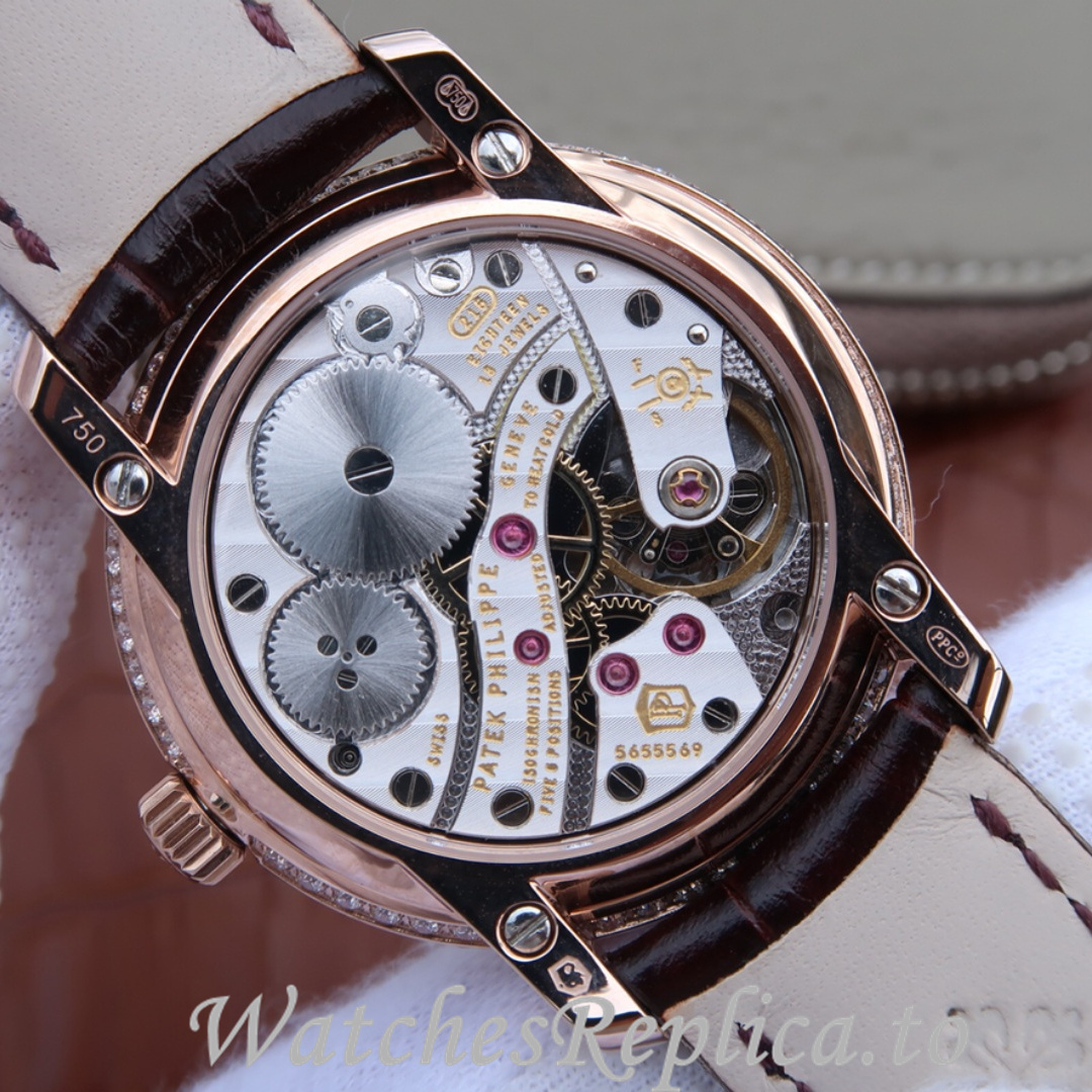 Patek Philippe Replica Complications 4968 Leather strap 33.3MM - WatchesReplica.is
