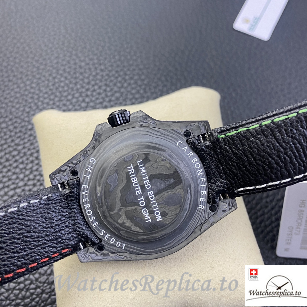 Swiss Rolex GMT Master Electro Carbon Carbon fiber strap 40MM - WatchesReplica.is