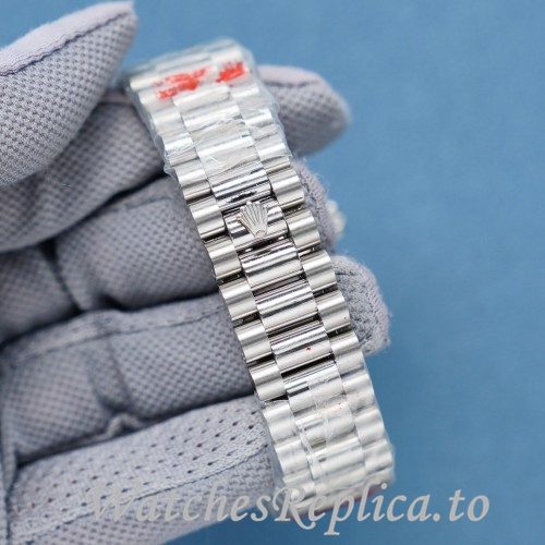 Swiss Rolex Day Date Replica 128238 Stainless steel strap 36MM - WatchesReplica.is