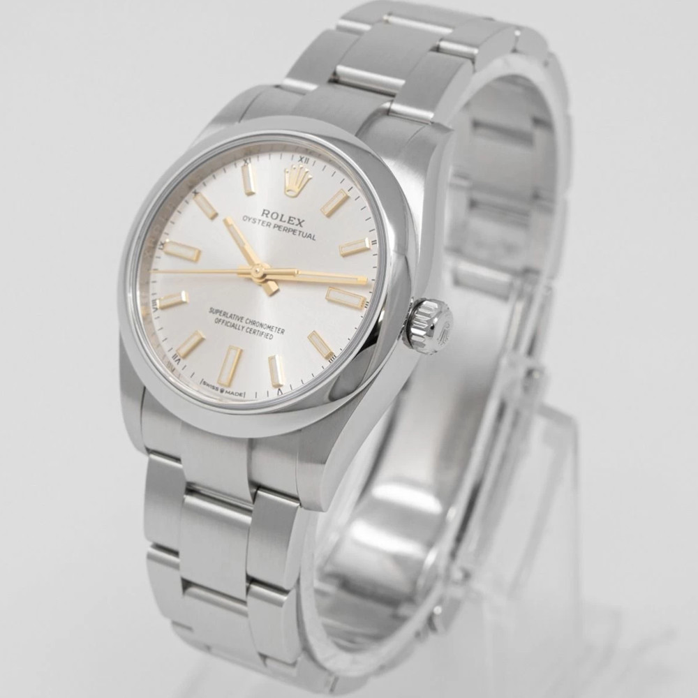 Rolex Oyster Perpetual 34mm Silver Dial 124200 - WatchesReplica.is