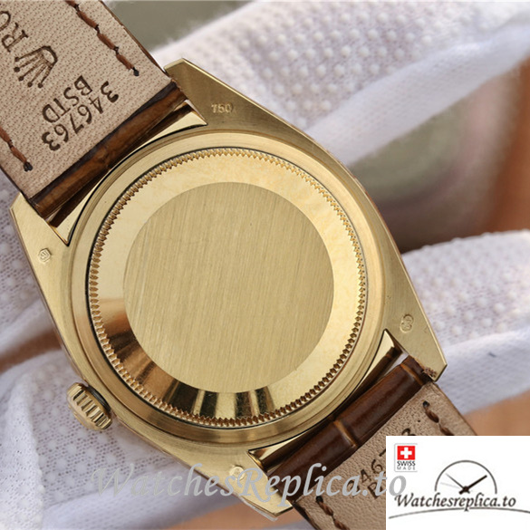 Swiss Rolex Day-Date Replica 118138 Leather strap 36MM - WatchesReplica.is