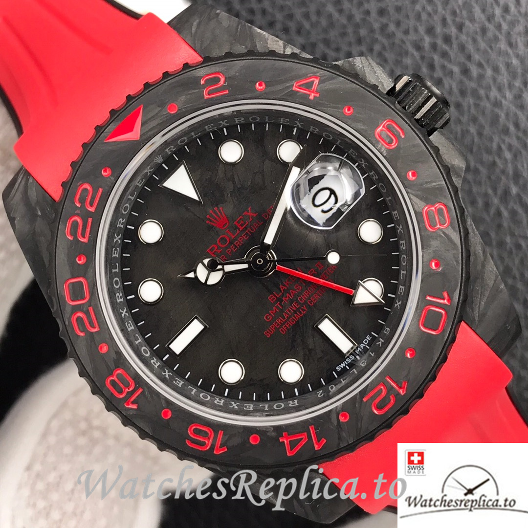 Swiss Rolex GMT-Master Replica Rubber strap 40MM - WatchesReplica.is