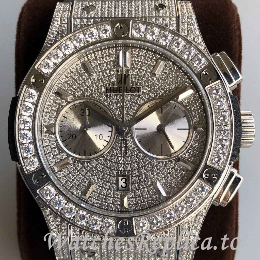 Hublot Replica Classic Fusion Gypsophila Chronograph Rubber strap 45MM - WatchesReplica.is