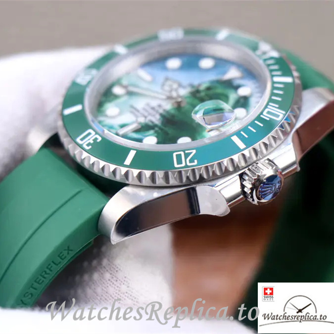 Swiss Rolex Submariner Replica Rubber strap 40MM - WatchesReplica.is