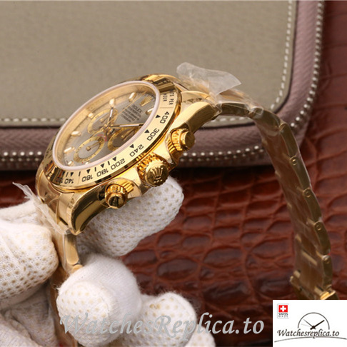 Swiss Rolex Daytona 116508 Yellow Gold strap 40MM - WatchesReplica.is