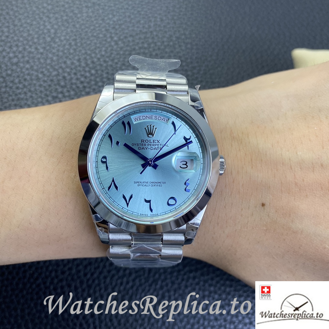 Swiss Rolex Day Date Replica 218399 Stainless steel strap 40MM - WatchesReplica.is