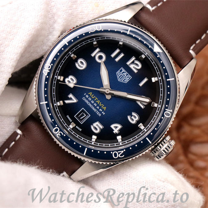 Tag Heuer Replica Autavia Leather strap 42MM - WatchesReplica.is