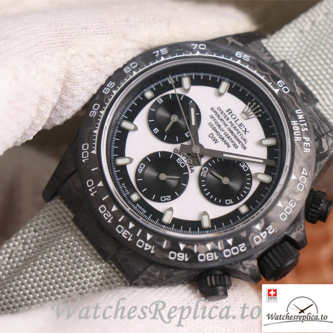 Swiss Rolex Daytona Replica Canvas strap 40MM - WatchesReplica.is