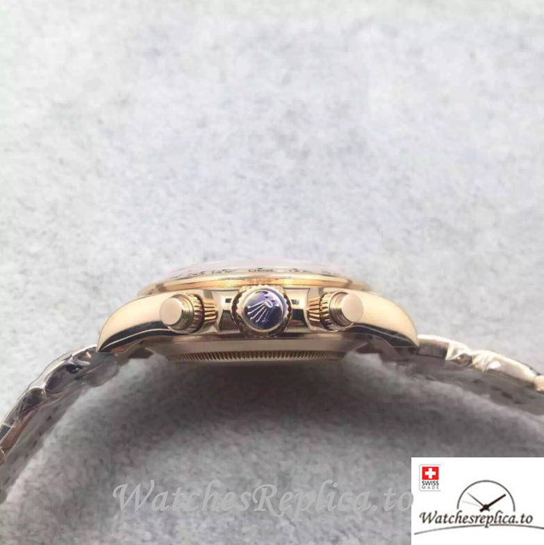 Swiss Rolex Daytona Replica 116505LN Yellow Gold strap 40MM - WatchesReplica.is