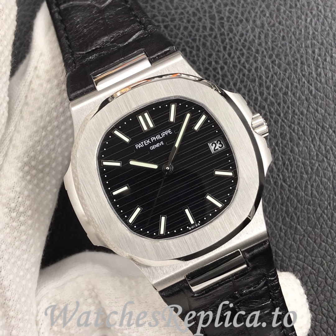 Patek Philippe Replica Nautilus 5711 Leather strap 40MM - WatchesReplica.is