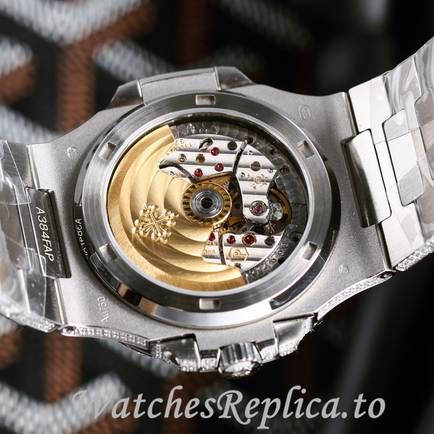 Patek Philippe Replica Nautilus 5711 Diamonds paved strap 40MM - WatchesReplica.is