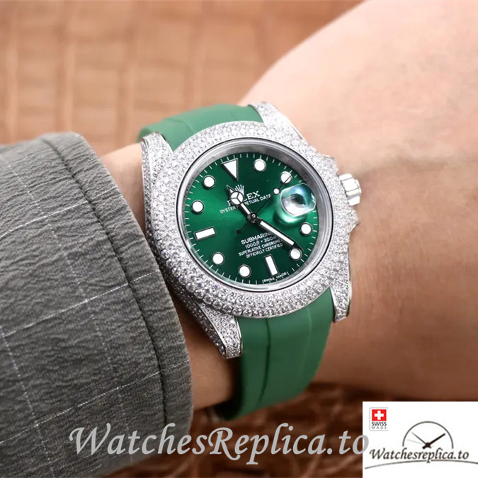 Swiss Rolex Submariner Replica Rubber strap 40MM - WatchesReplica.is