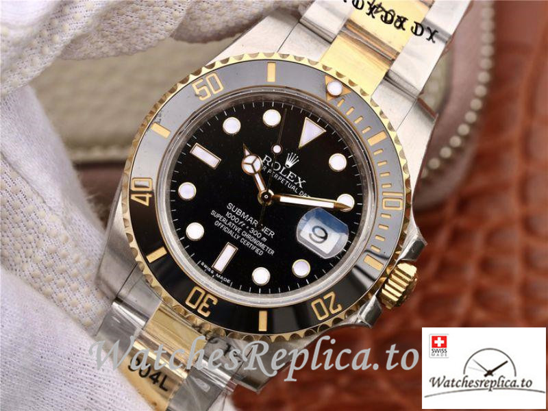 Swiss Rolex Submariner Date Replica 116613LN 002 Black Bezel 40MM - WatchesReplica.is