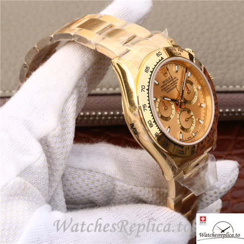 Swiss Rolex Daytona 116508 Yellow Gold strap 40MM - WatchesReplica.is