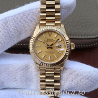 Swiss Rolex Datejust Replica 178278 Yellow Gold strap 31MM - WatchesReplica.is